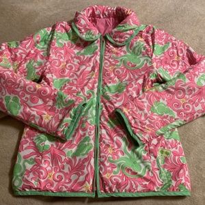 Lilly Pulitzer girls reversible quilted jacket 8